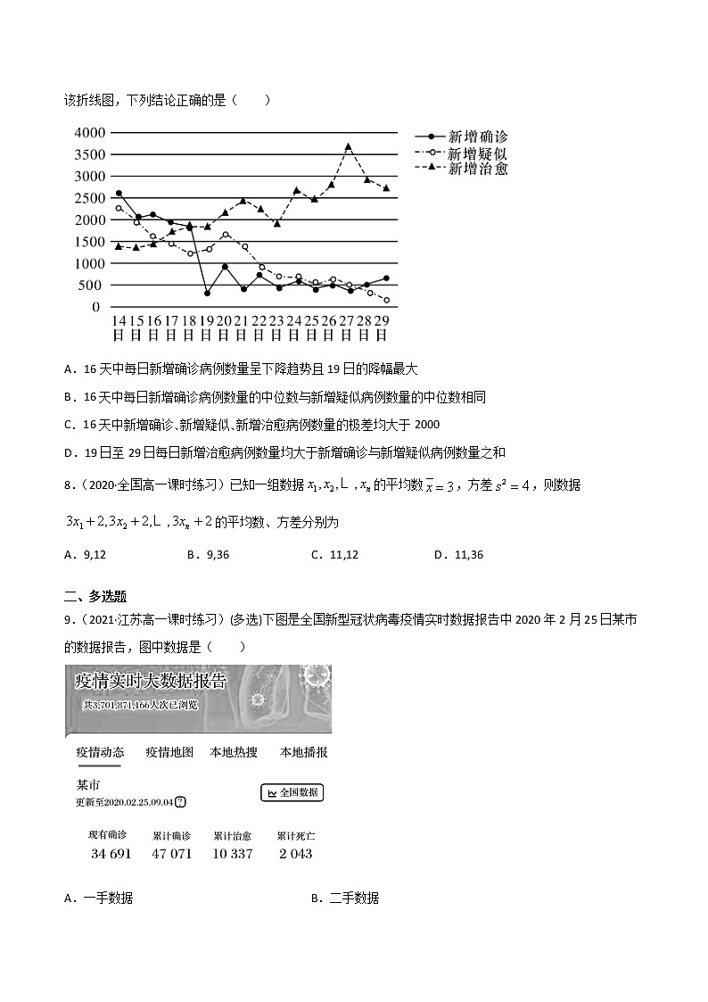 专题09 统计-2021年暑假高一升高二数学复习基础巩固+能力提升专题(人教A版2019)(原卷版)第3页
