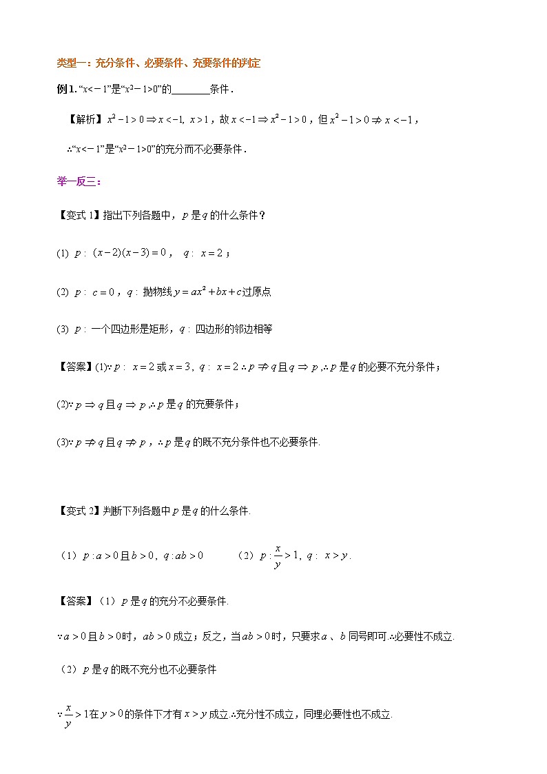 1.4 充分条件与必要条件-【新教材】人教A版(2019)高中数学必修第一册讲义(学生版+教师版)03