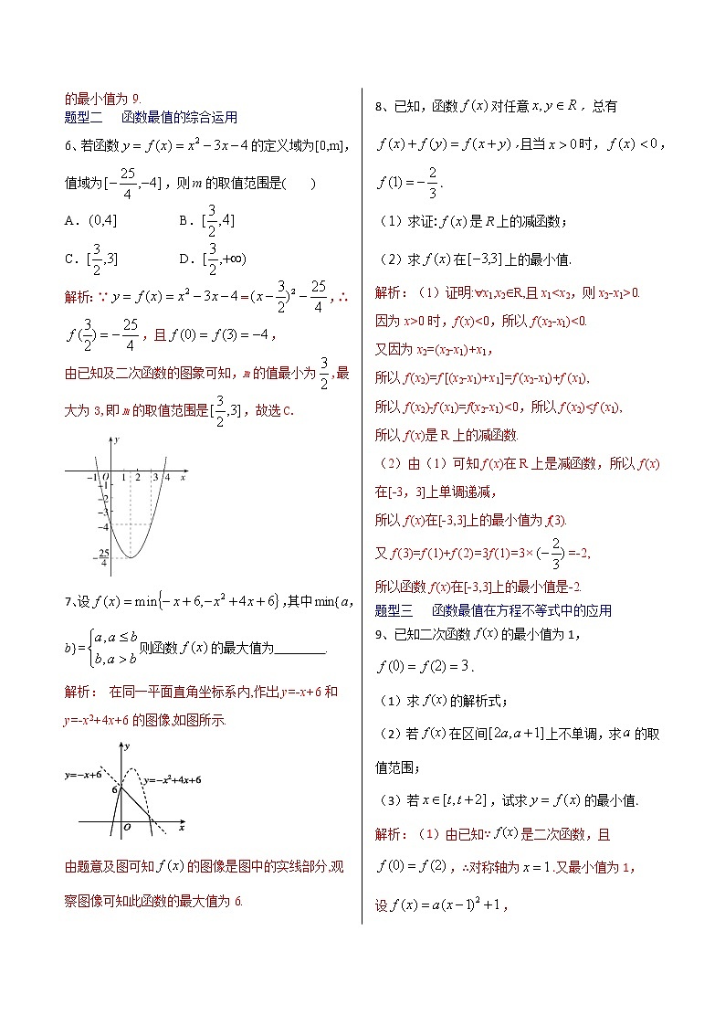 3.2.2函数的最大(小)值-【新教材】人教A版(2019)高中数学必修第一册同步练习(原卷+解析)(机构专用)02