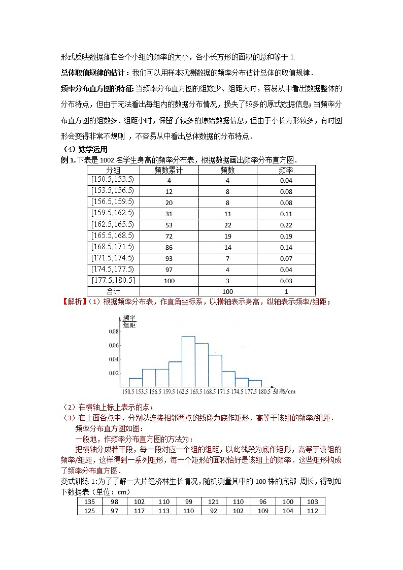 9.2.1总体取值规律的估计 第一课时频率分布直方图(教案)-【新教材】2021-2022学年人教A版(2019)高中数学必修第二册02