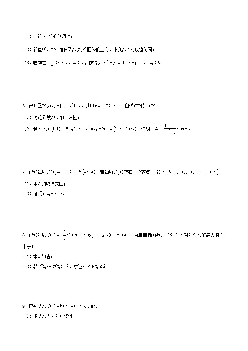 专题35 导数中双变量与极值点偏移(原卷版)第2页