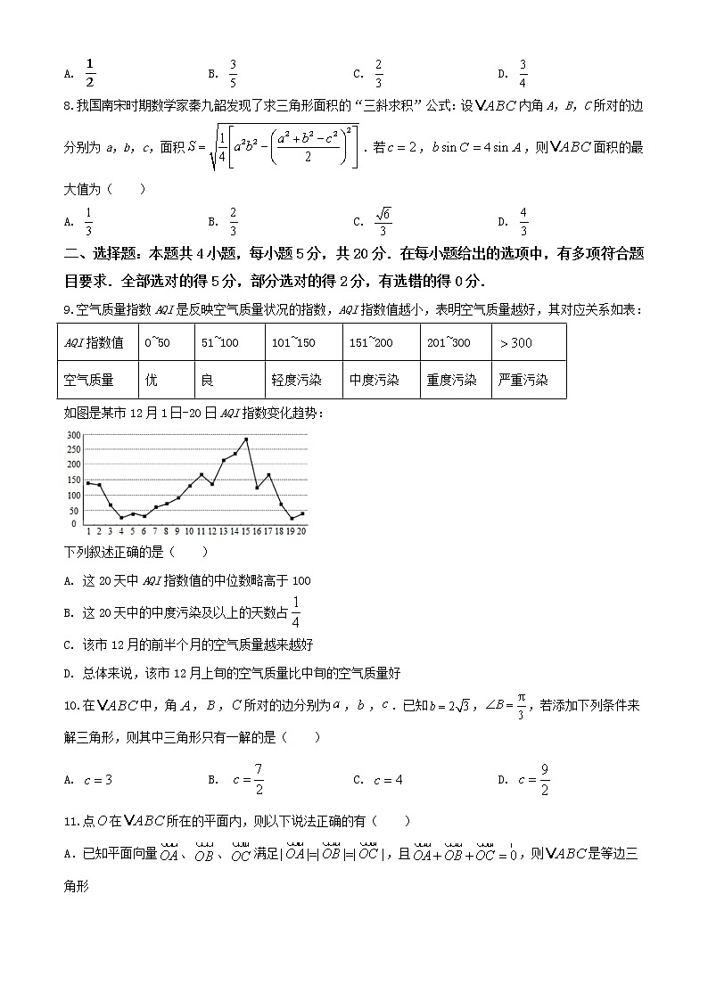 2021-2022学年高一数学下学期期末考试仿真模拟卷(人教版2019必修第二册)(二)(原卷版)第2页