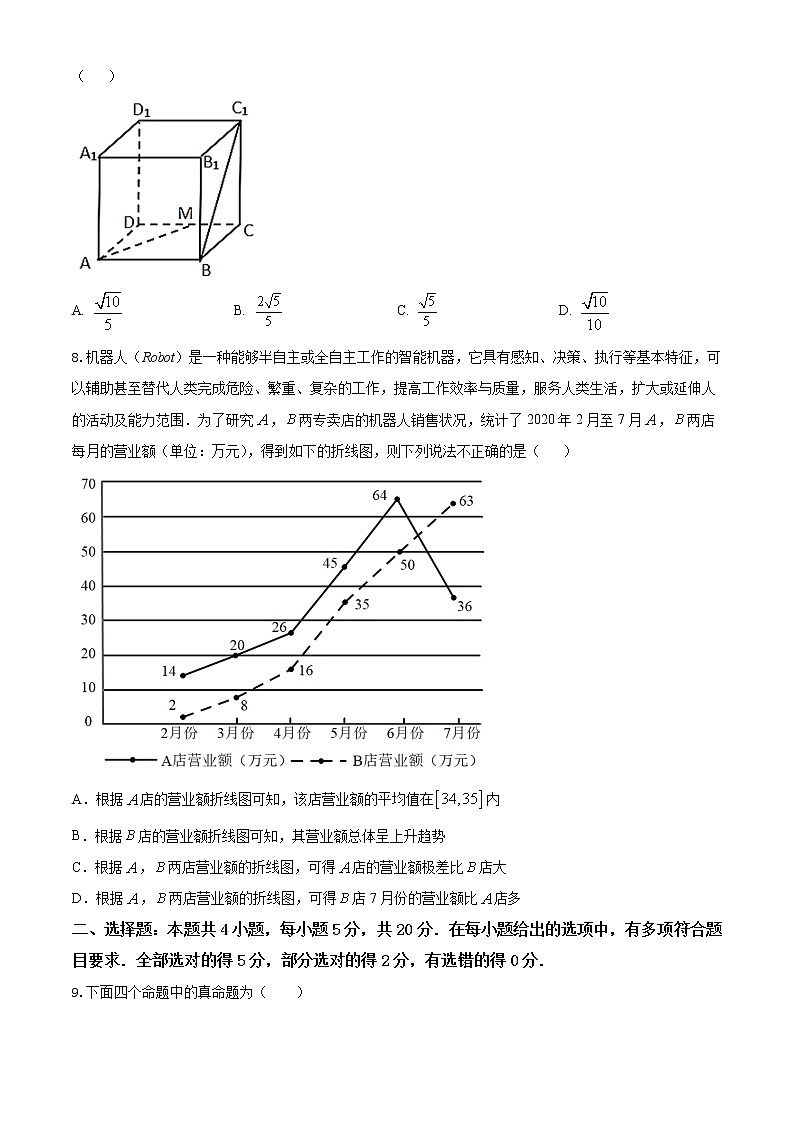2021-2022学年高一数学下学期期末考试仿真模拟卷(苏教版2019必修第二册)(七)(原卷版)第2页