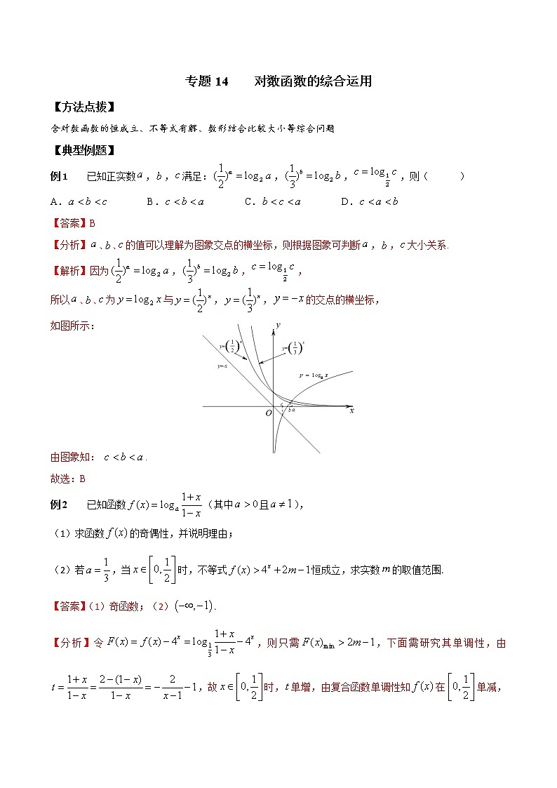 专题14 对数函数的综合运用-2021-2022学年高一数学培优辅导(人教A版必修第一册)第1页