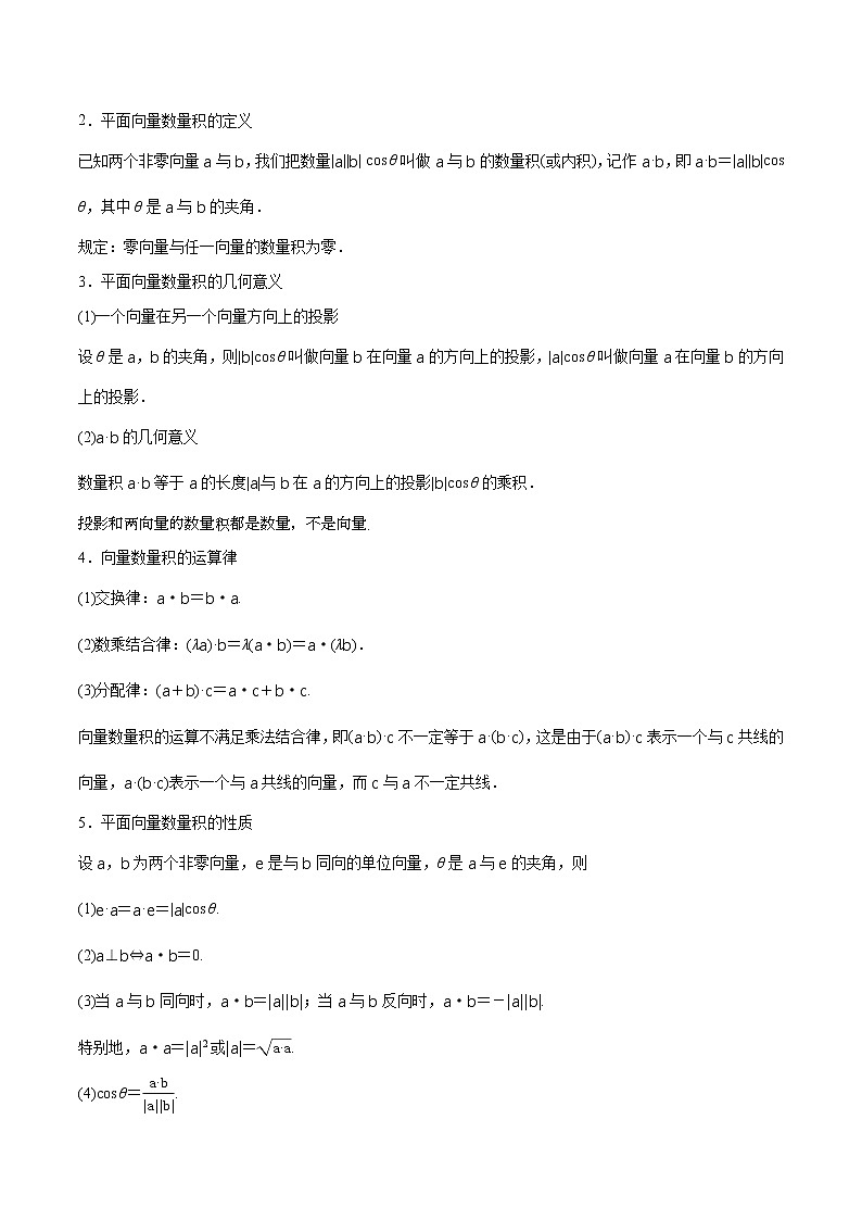 专题4.3 平面向量的数量积及其综合应用(原卷版)第2页