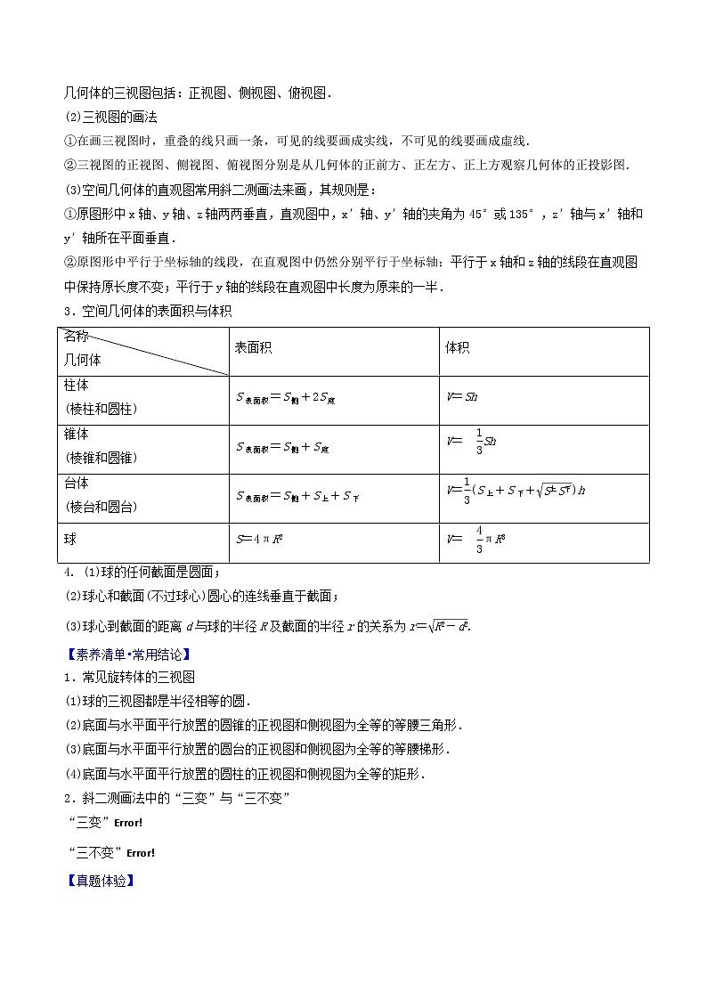 专题7.1 空间几何体的结构特征、表面积、体积(原卷版)第2页