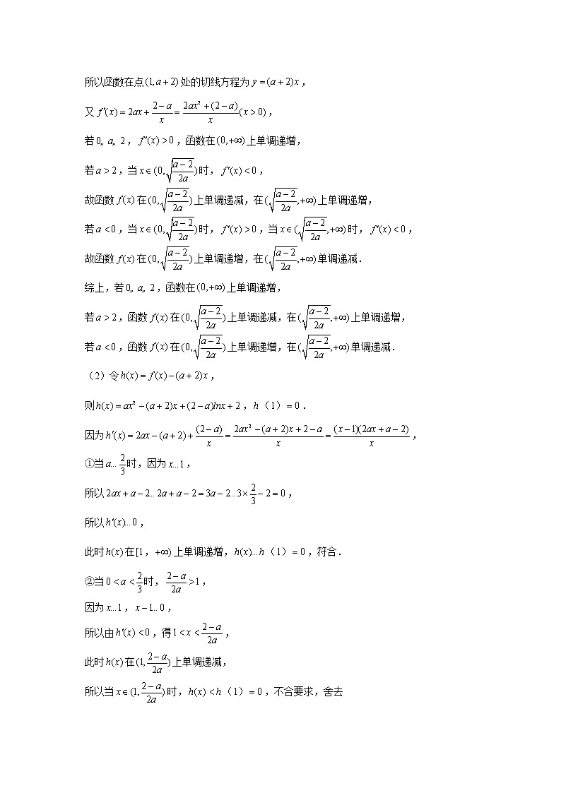 大题专练训练32:导数(恒成立问题2)-2022届高三数学二轮复习第2页