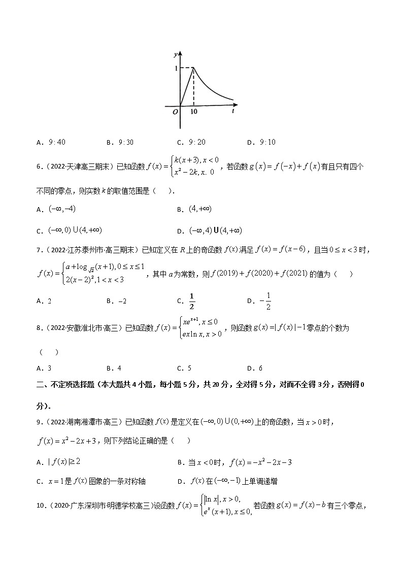 专项测试04 分段函数(原卷版)-2022年高考数学二轮复习黄金选填题(函数篇)专项测试第2页