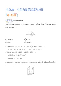 考点39 空间向量的运算与应用（考点专练）-备战2022年新高考数学一轮复习考点微专题