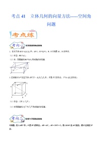 考点41 立体几何的向量方法-空间角问题（考点专练）-备战2022年新高考数学一轮复习考点微专题