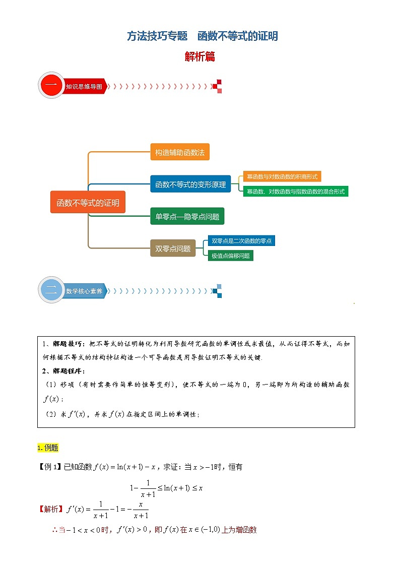 方法技巧专题17 函数不等式的证明(解析版)第1页