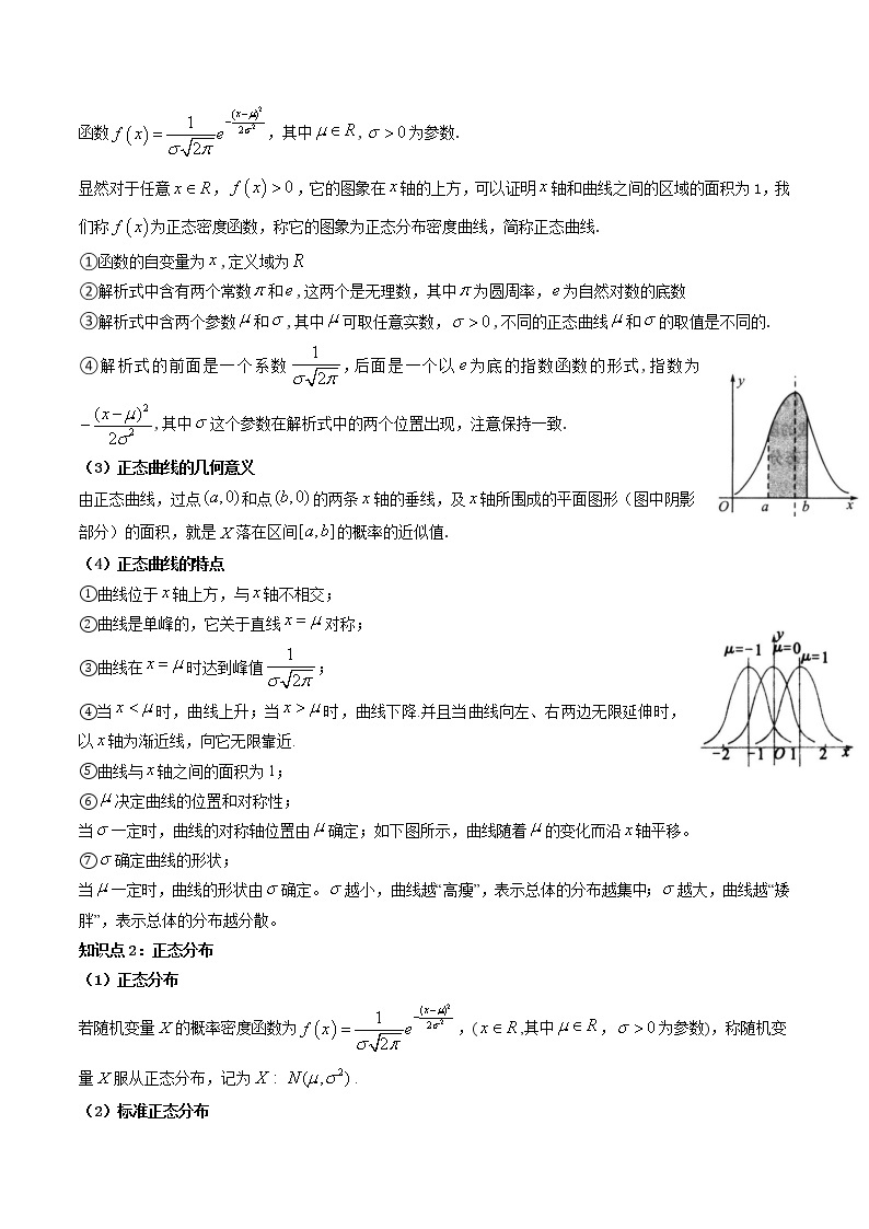 人教A版（2019）选择性必修三 高中数学同步 7.5 正态分布 (精讲）学案02