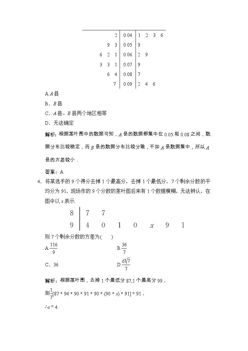 高考数学(文数)一轮复习创新思维课时练10.3《用样本估计总体》(教师版)第2页