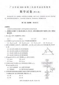 四川省广元市2020届高三第三次高考适应性统考数学（理）试题 PDF版含答案