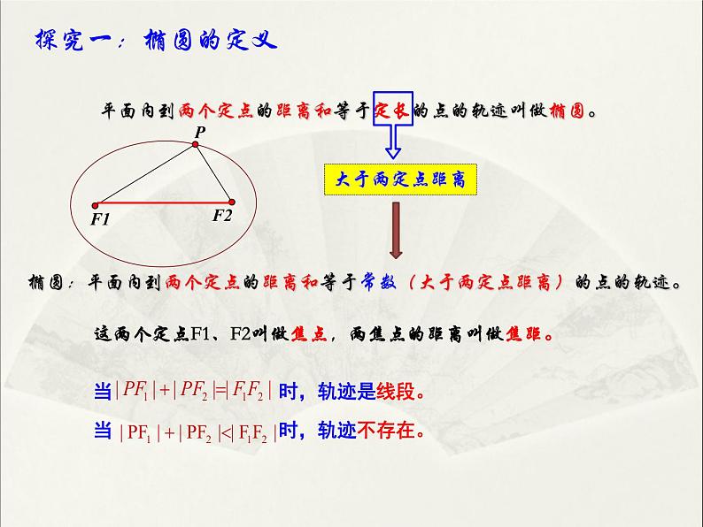 高中数学人教版 选修 用《几何画板》探究点的轨迹:椭圆几何画板:椭圆及其标准方程部优课件07