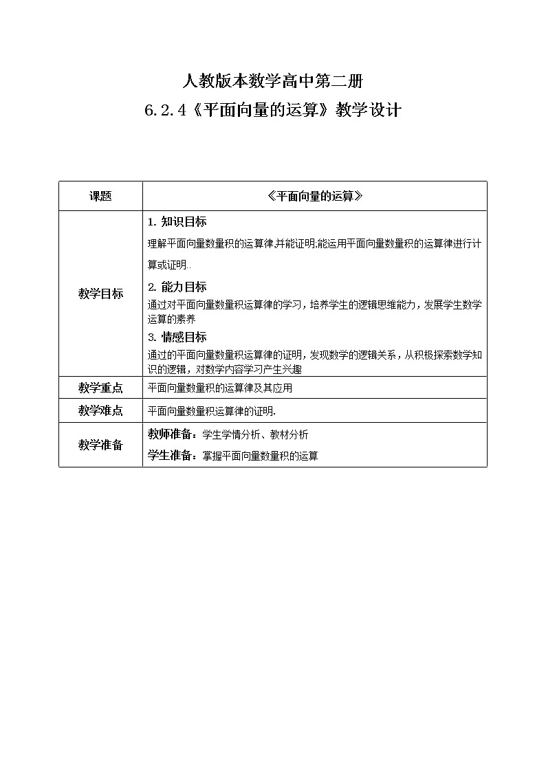 6.2.4(2)平面向量的运算第1页