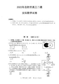 2022年合肥市高三二模文科科数学试卷含答案