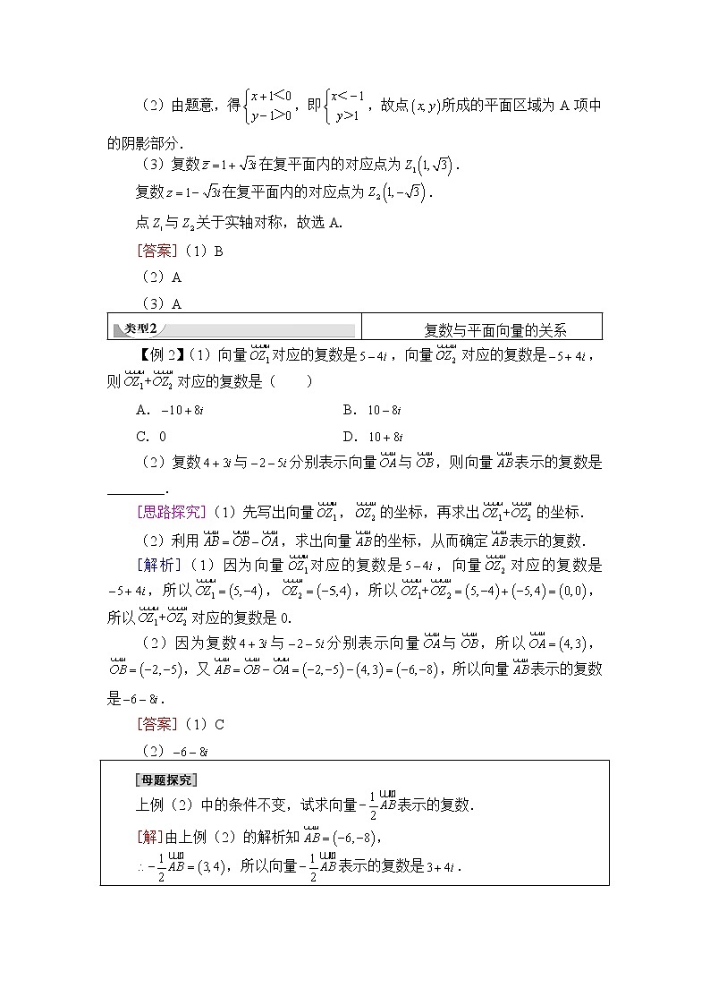 人教版A版(2019)课标高中数学必修二7.1.2复数的几何意义 学案02