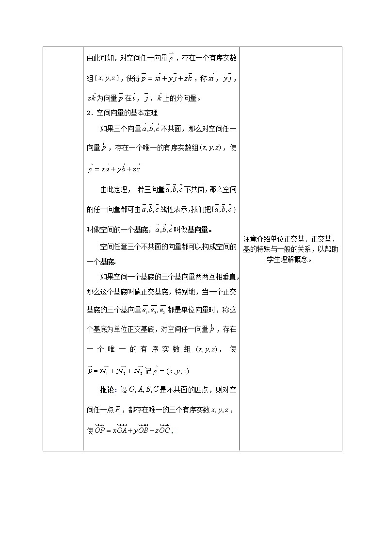 人教版A版(2019)课标高中数学选择性必修一1.1空间向量及其运算 教案02