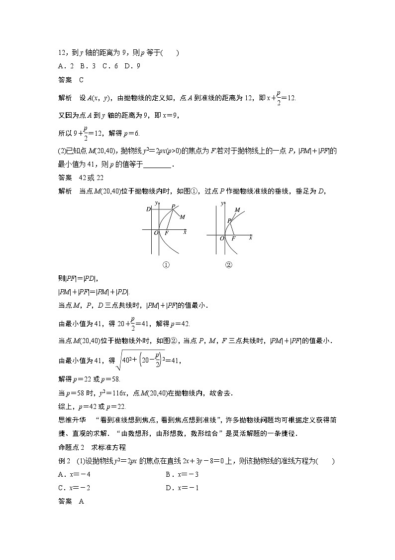 2023版步步高新高考人教A版一轮复习讲义第八章 §8.8 抛物线第3页