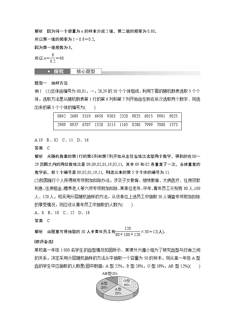 2023版步步高新高考人教A版一轮复习讲义第九章 §9.1 随机抽样、统计图表03