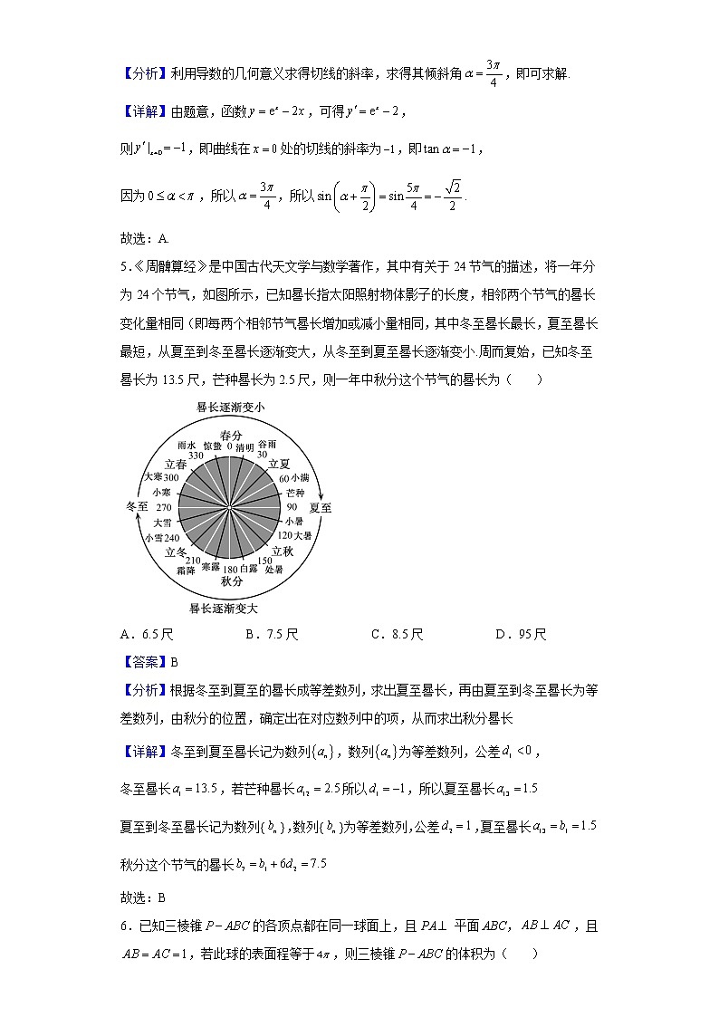 2022届海南省文昌中学高三4月段考数学试题含解析第2页