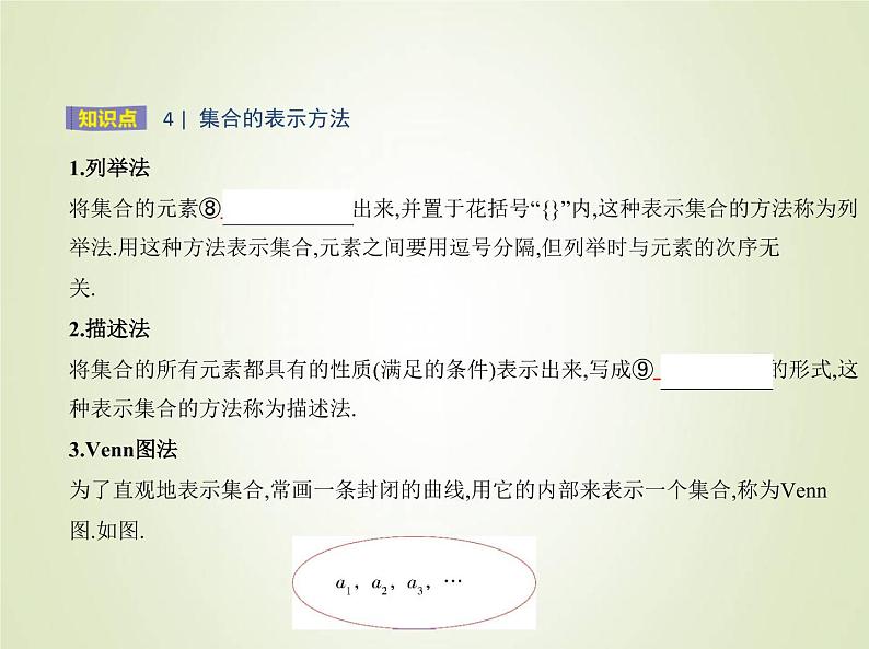 苏教版高中数学必修第一册第1章集合1集合的概念与表示课件04