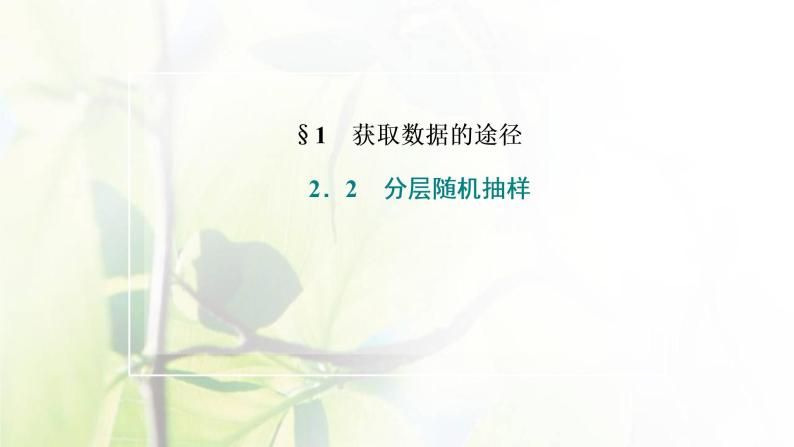 北师大版高中数学必修第一册第六章统计2.2分层随机抽样课件02