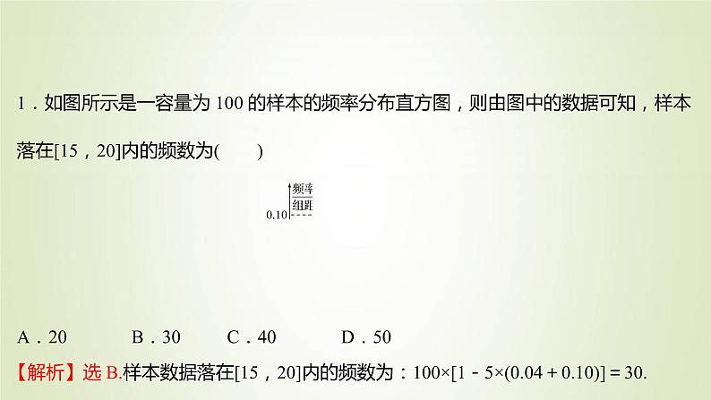 苏教版高中数学必修第二册第14章统计4.3用频率直方图估计总体分布课件第4页