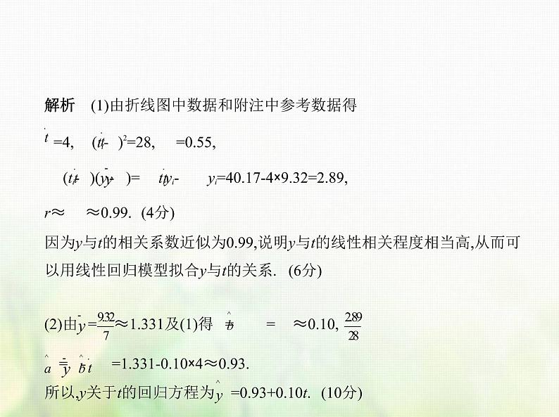 新人教A版高考数学二轮复习专题十一概率与统计5变量间的相关关系统计案例综合篇课件第8页