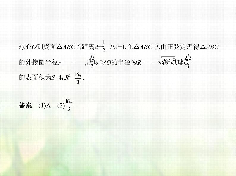 新人教A版高考数学二轮复习专题八立体几何1空间几何体的结构特征表面积与体积综合篇课件08