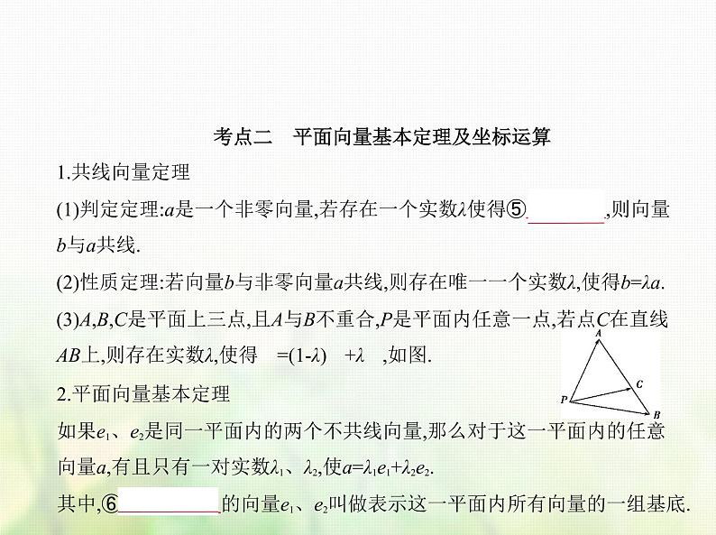 新人教A版高考数学二轮复习专题七平面向量1平面向量的概念线性运算及基本定理综合篇课件第3页