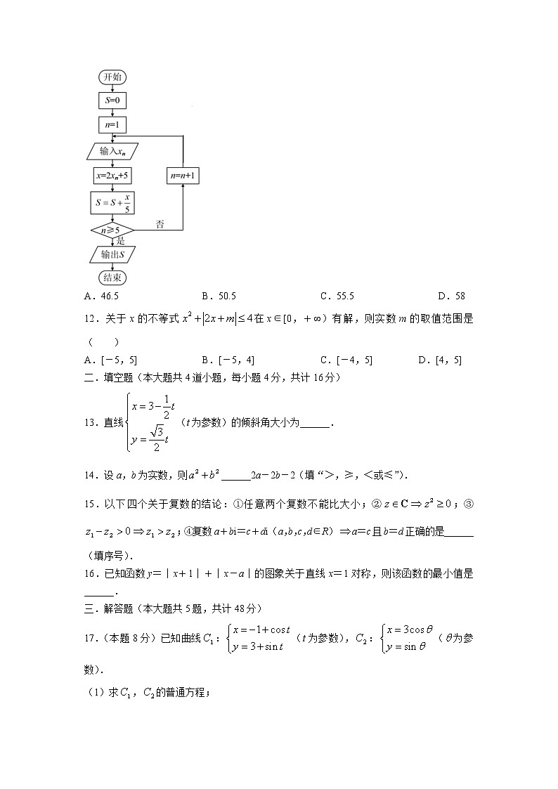 2021-2022学年广东省茂名市第一中学高二下学期期中考试数学(文)试题(Word版)03