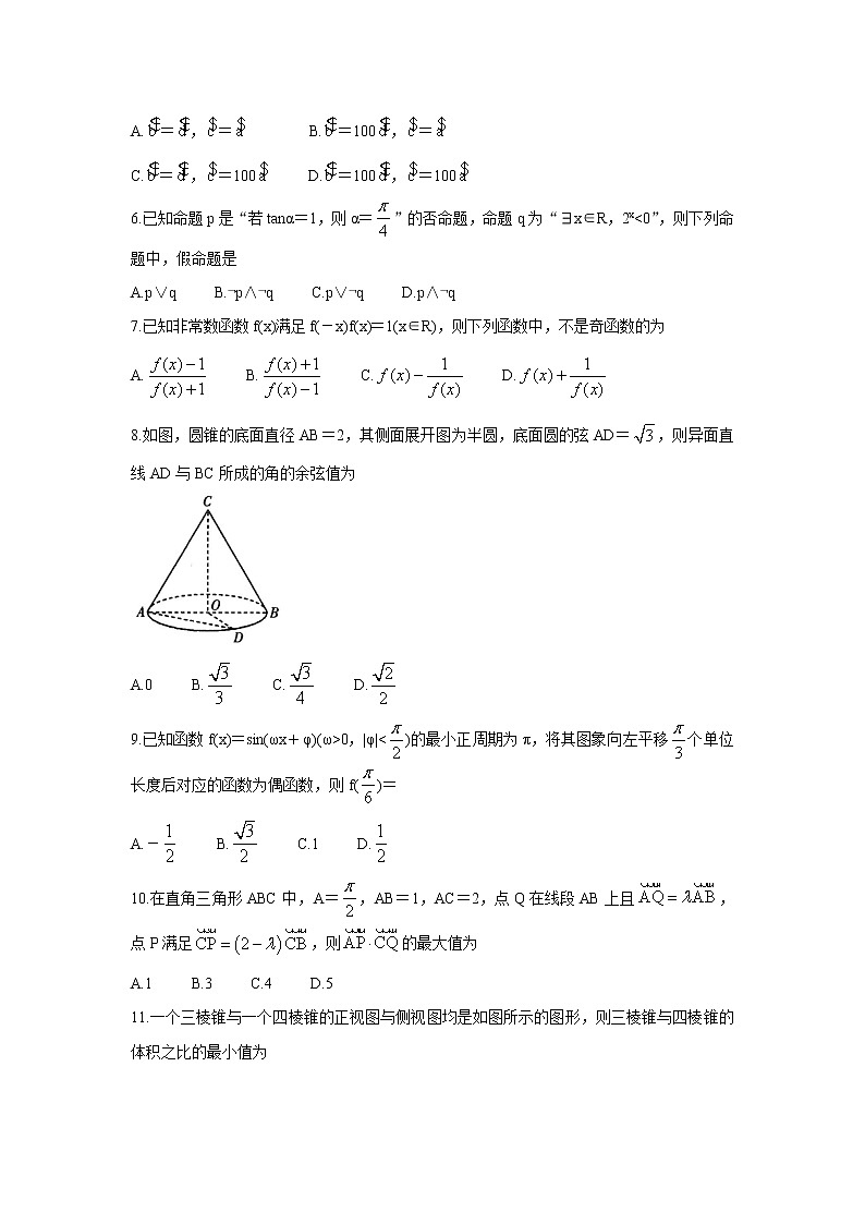 2022河南省天一大联考高三上学期阶段性测试(一)数学(文)含解析第2页