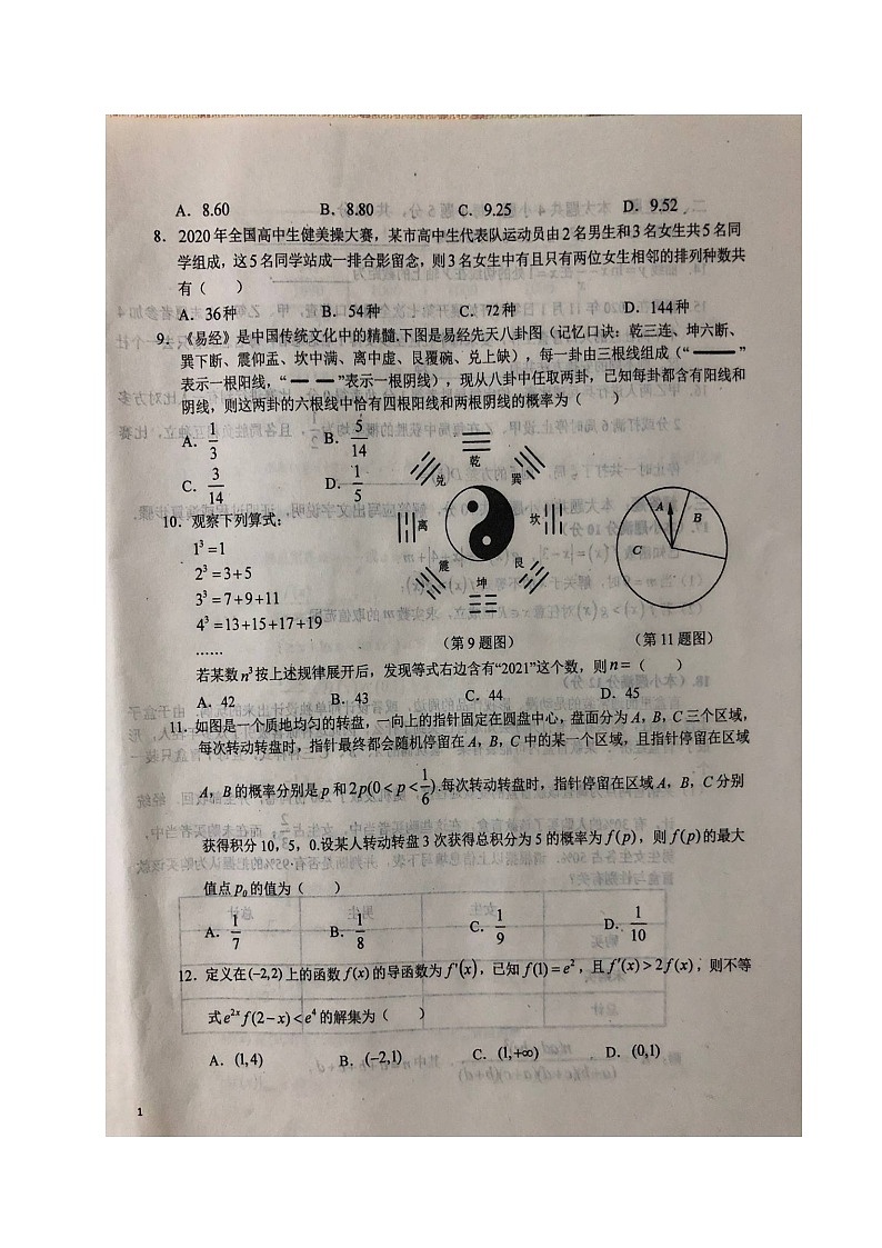 2021六安一中高二下學(xué)期期末考試數(shù)學(xué)（理）試題（圖片版）掃描版含答案第2頁