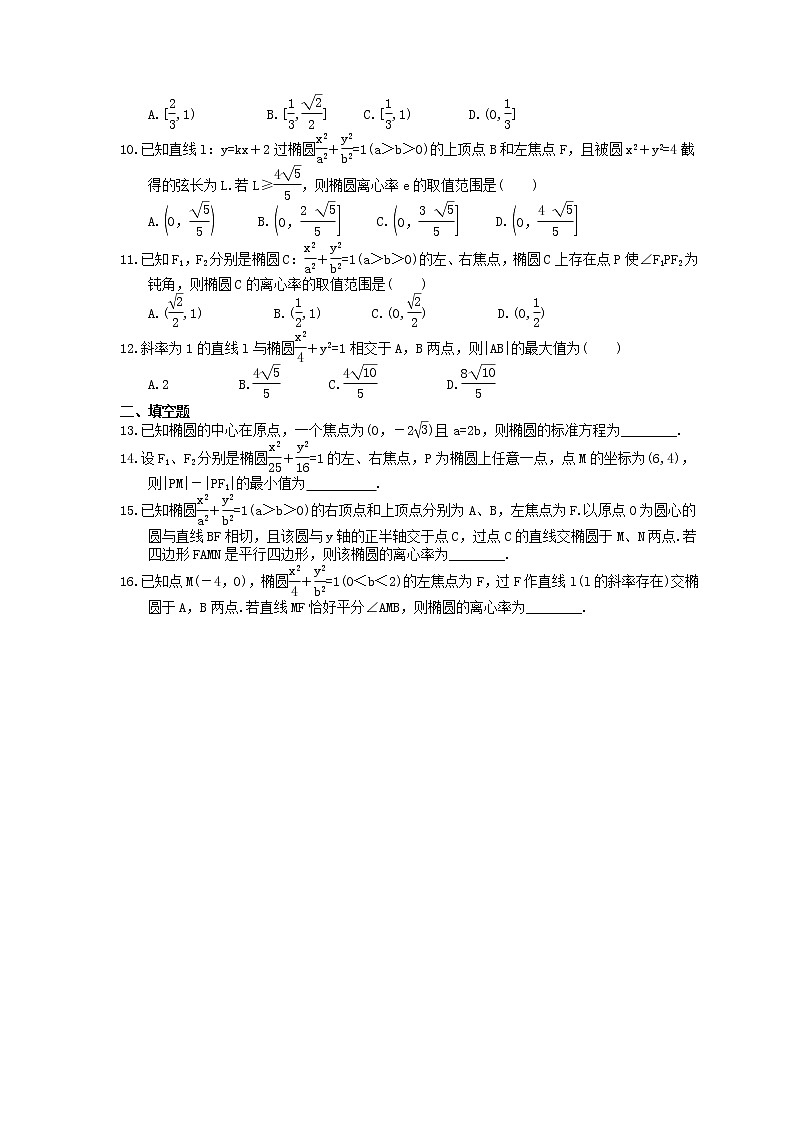 2023年高考数学(文数)一轮复习课时45《椭圆》达标练习(2份,答案版+教师版)02
