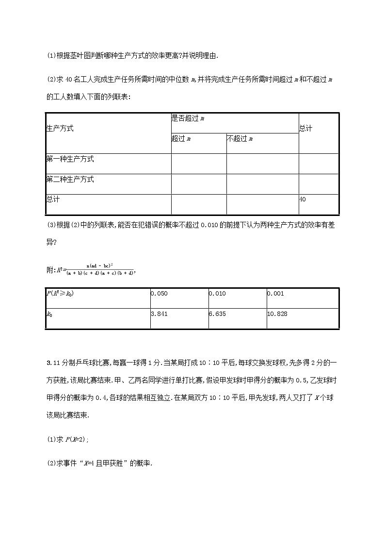 广西专用高考数学一轮复习大题专项练6高考中的概率统计与统计案例含解析新人教A版理第2页
