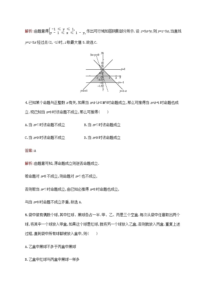 广西专用高考数学一轮复习单元质检七不等式推理与证明含解析第2页