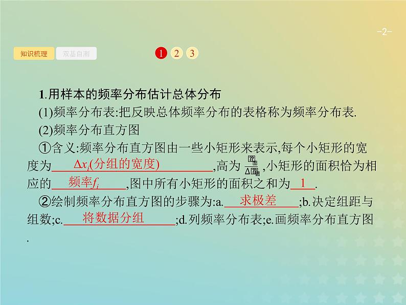 广西专用高考数学一轮复习第十章算法初步统计与统计案例3用样本估计总体课件新人教A版理第2页