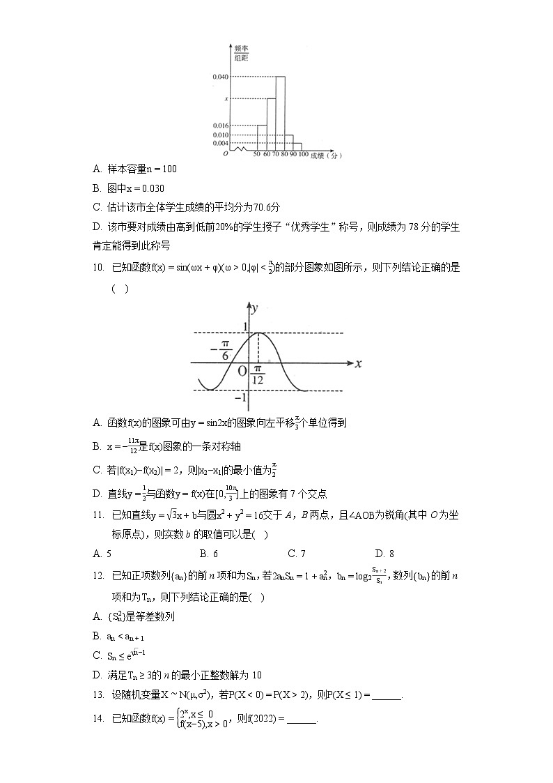 2022年山东省济宁市高考数学三模试卷(含答案解析)第2页