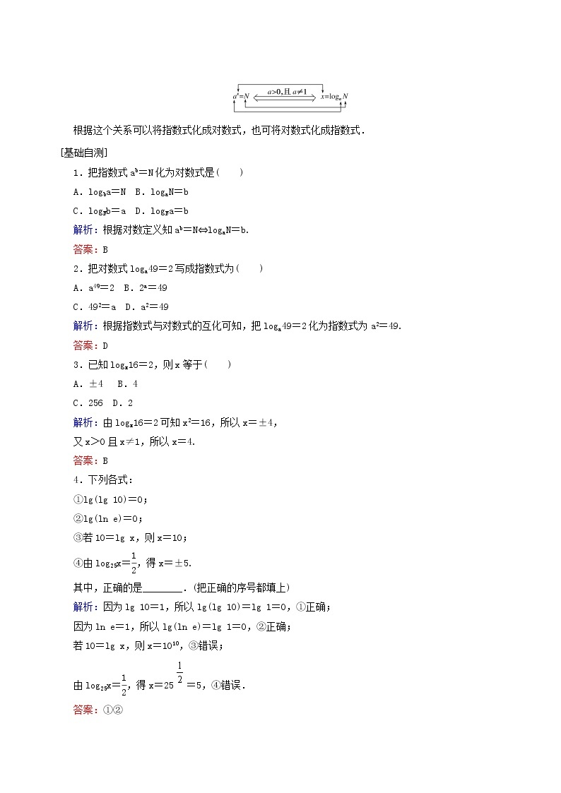 人教A版高中数学必修第一册4.3.1对数的概念学案02