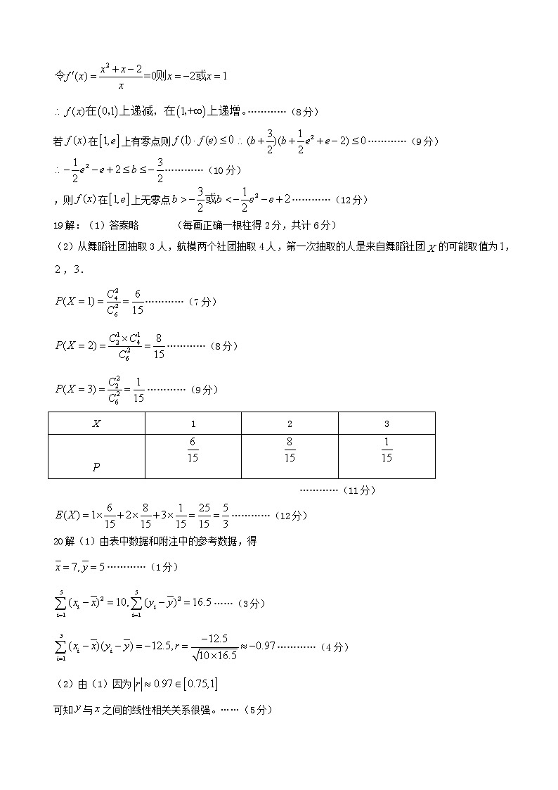 2020-2021学年重庆市主城区七校联考高二下期2022级数学期末参考答案及评分标准(1)第2页