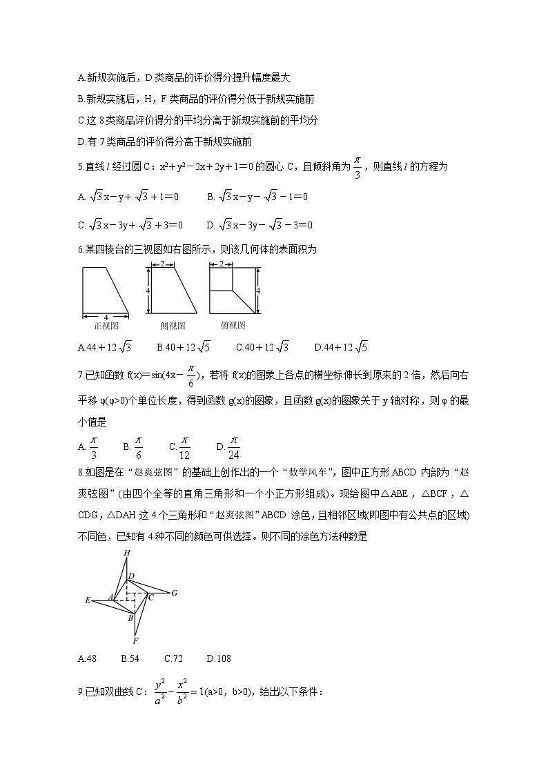 2021眉山高三下学期第三次诊断性考试(5月)数学(理)含答案02