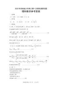 2020河南省六市高三第一次模拟调研试题（4月）数学（理）扫描版含答案