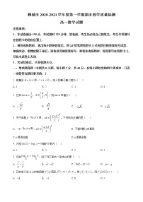 2021聊城高一上學(xué)期期末考試數(shù)學(xué)試卷含答案