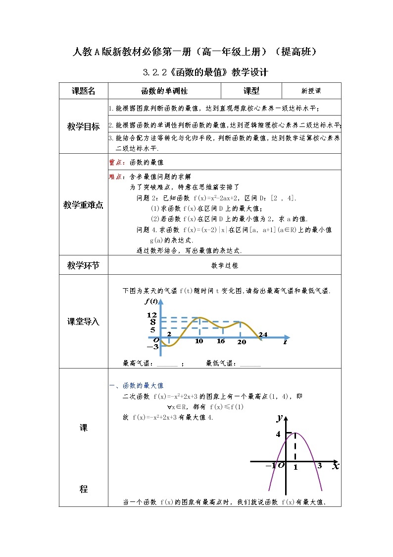 第3章+2.2函数的最值普通班课件+教案01