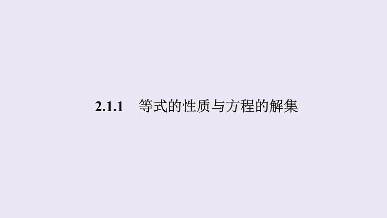 高中数学人教B版必修第一册(2019) 教学课件_等式的性质与方程的解集2第1页