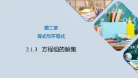 高中数学人教B版 (2019)必修 第一册2.1.3 方程组的解集教学ppt课件