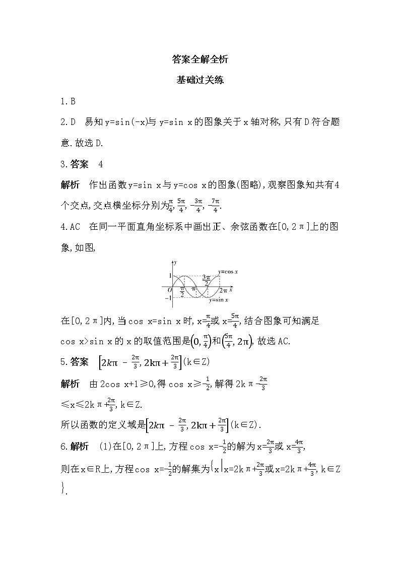 5.4.1 正弦函数、余弦函数的图象-课后练习题-2022学年-数学人教版(2019)-必修第一册03