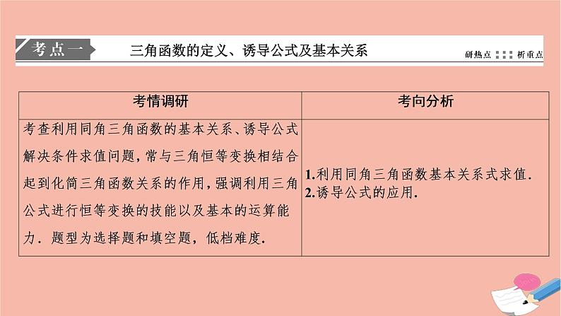高考数学统考二轮复习天天练第2部分专题1三角函数与解三角形第1讲三角函数的图象与性质课件02
